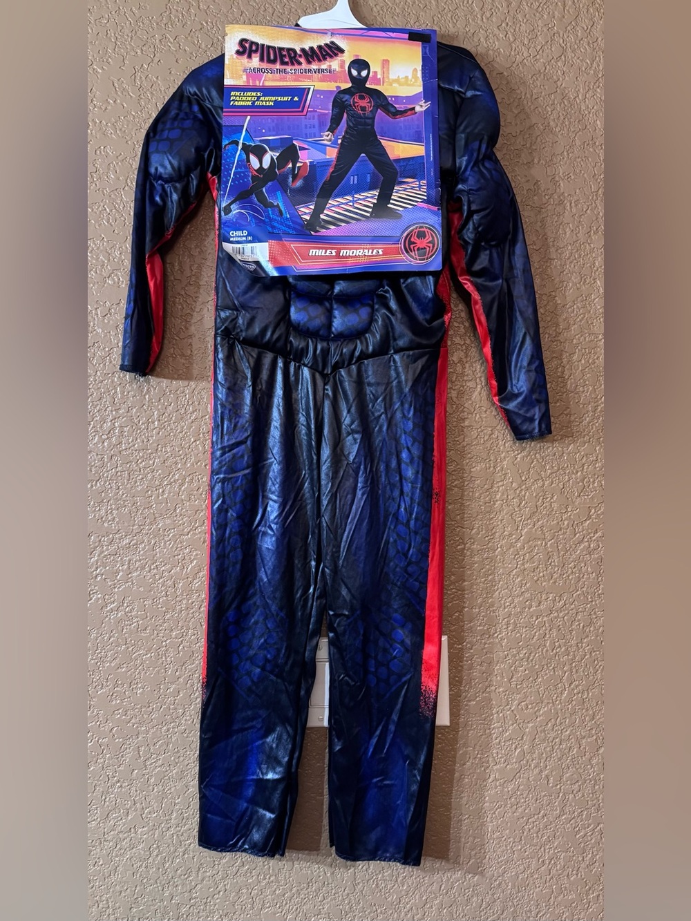 Spiderman Miles Morales Black and Red Kids Muscle Jumpsuit Costume
